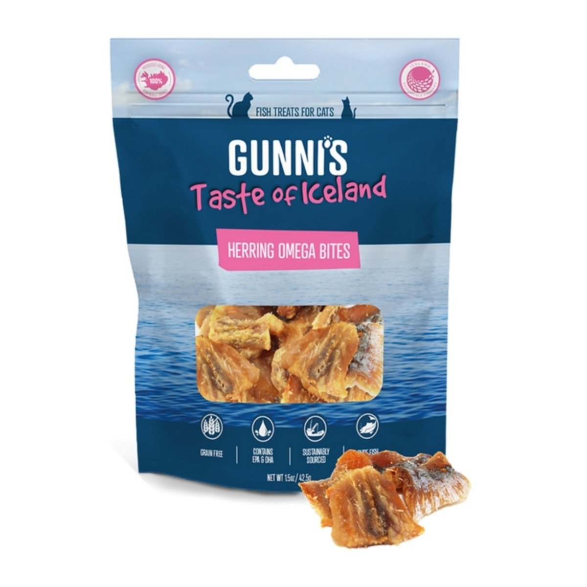 Gunni's Cat Meat Bite Herring Treats 1.5oz - Pets Perfect