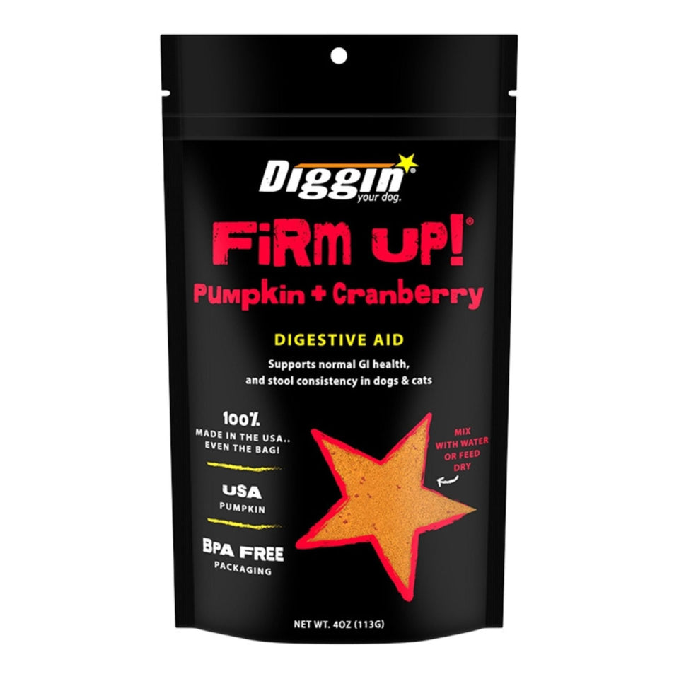 Diggin Your Dog Dog & Cat Firm Up! Pumpkin + Cranberry Digestive Aid 4oz.
