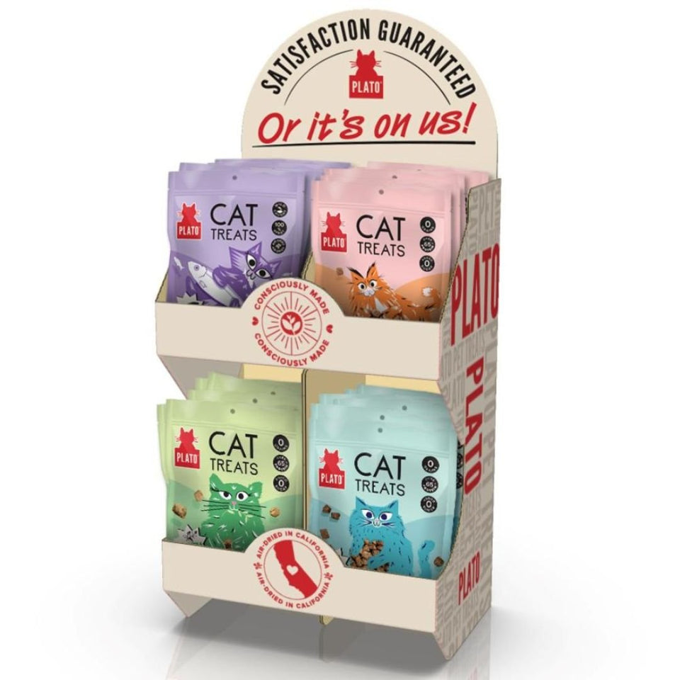 Plato Cat Grain-Free Air Dried Cat Treat Counter Display - 24pc