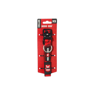 Boss Dog Tactical Adjustable Dog Collar Red Camo, X-Small, 11-14 in