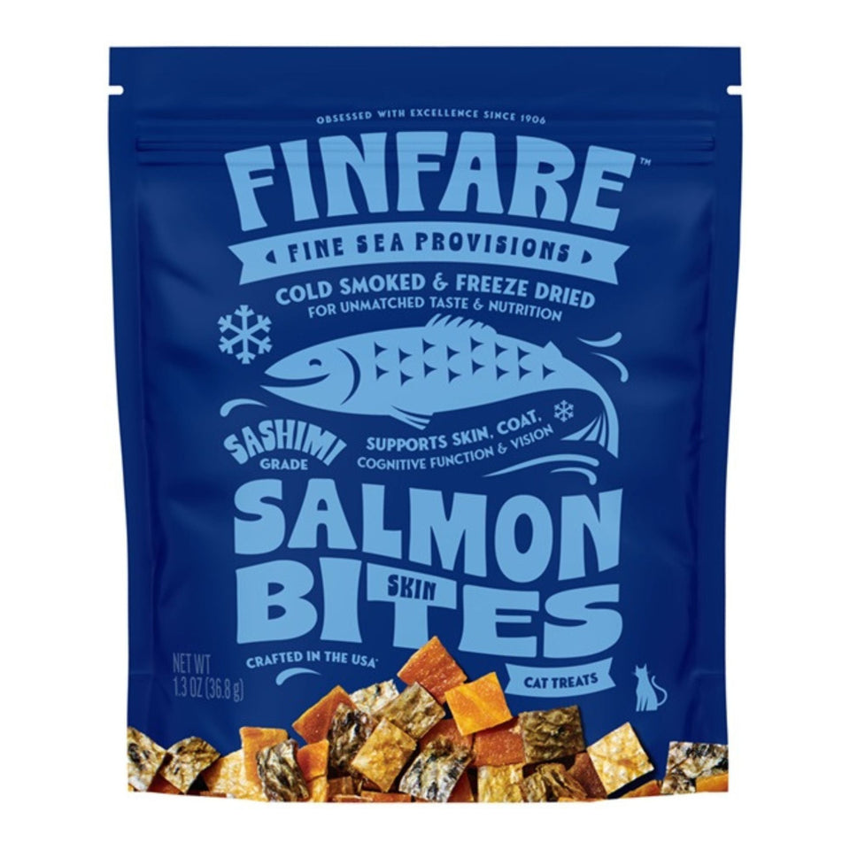 Finfare Cat 1.3oz. Freeze-dried Smoked Salmon Skin Bites