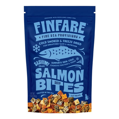 Finfare Cat, 6 oz Freeze-dried Smoked Salmon Skin Bites - Pets Perfect