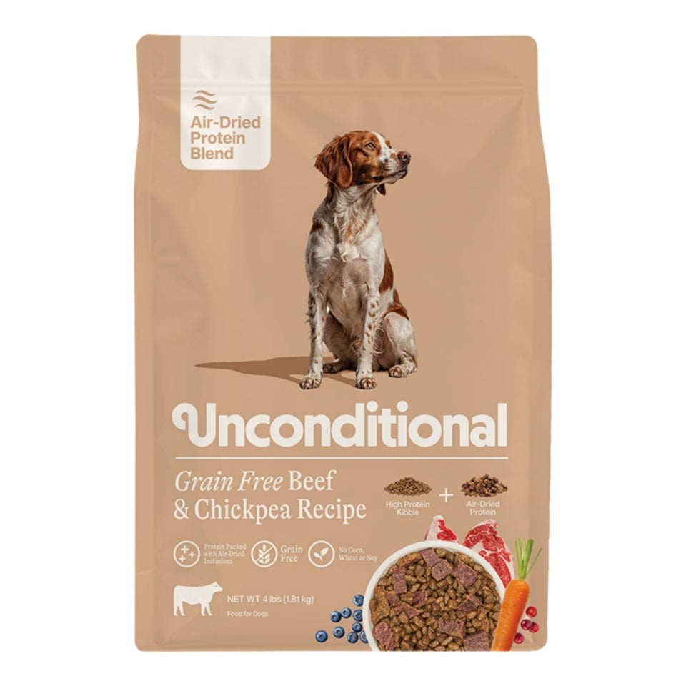 Unconditional Dog Air - Dried Grain Free Protein Blend Beef & Chickpea 4lbs.
