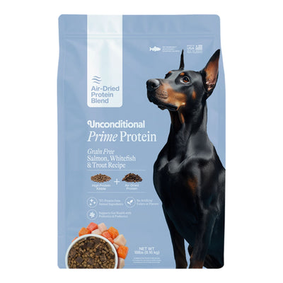 Unconditional Dog Prime Protein Air - Dried Grain Free Protein Blend Salmon 18lbs.