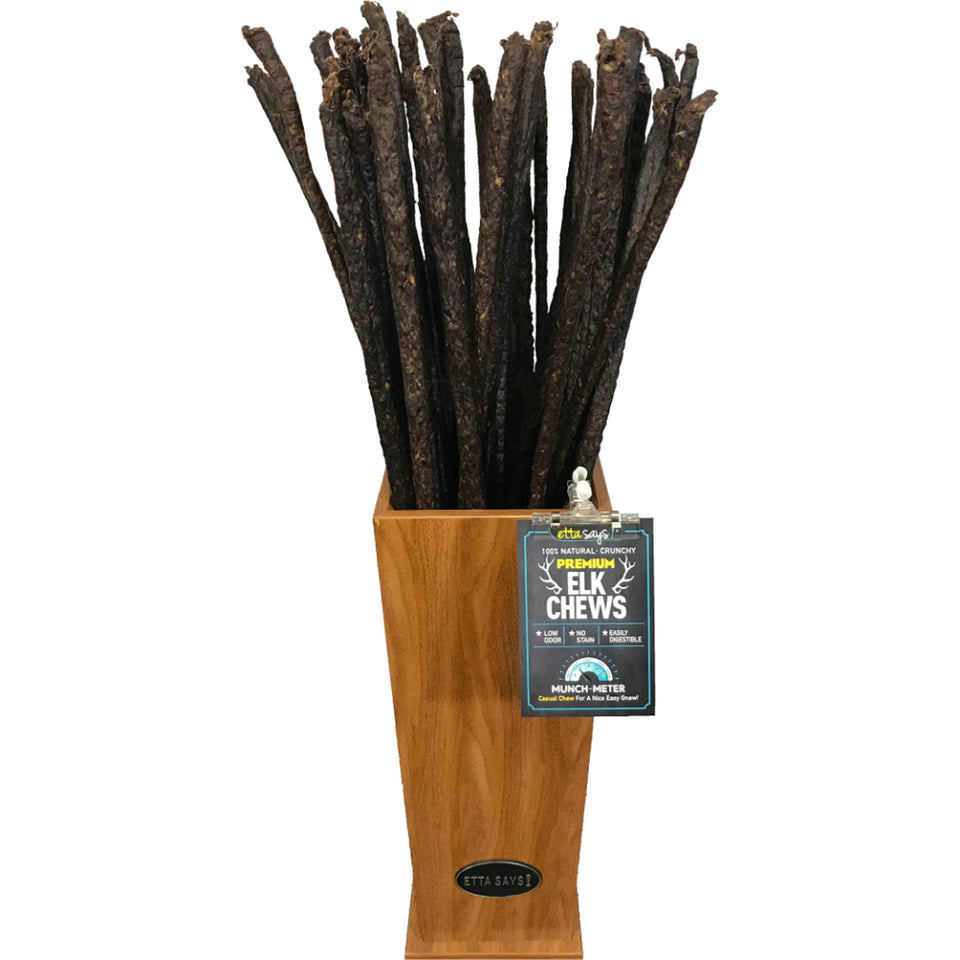 Etta Says! Elk rawhide chew sticks 3 ft - Natural dog treat, 18 ct