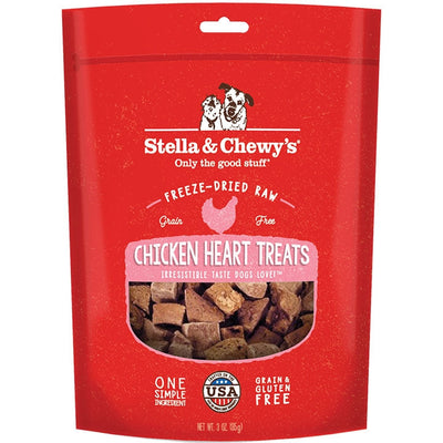 Stella & Chewy's Dog Freeze-Dried Dog Treat Chicken Hearts, 3 oz
