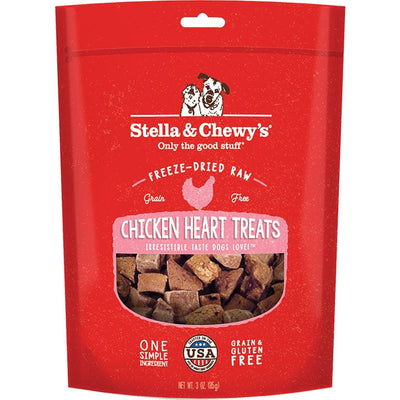 Stella & Chewy's Dog Freeze-Dried Dog Treat Chicken Hearts, 11.5 oz