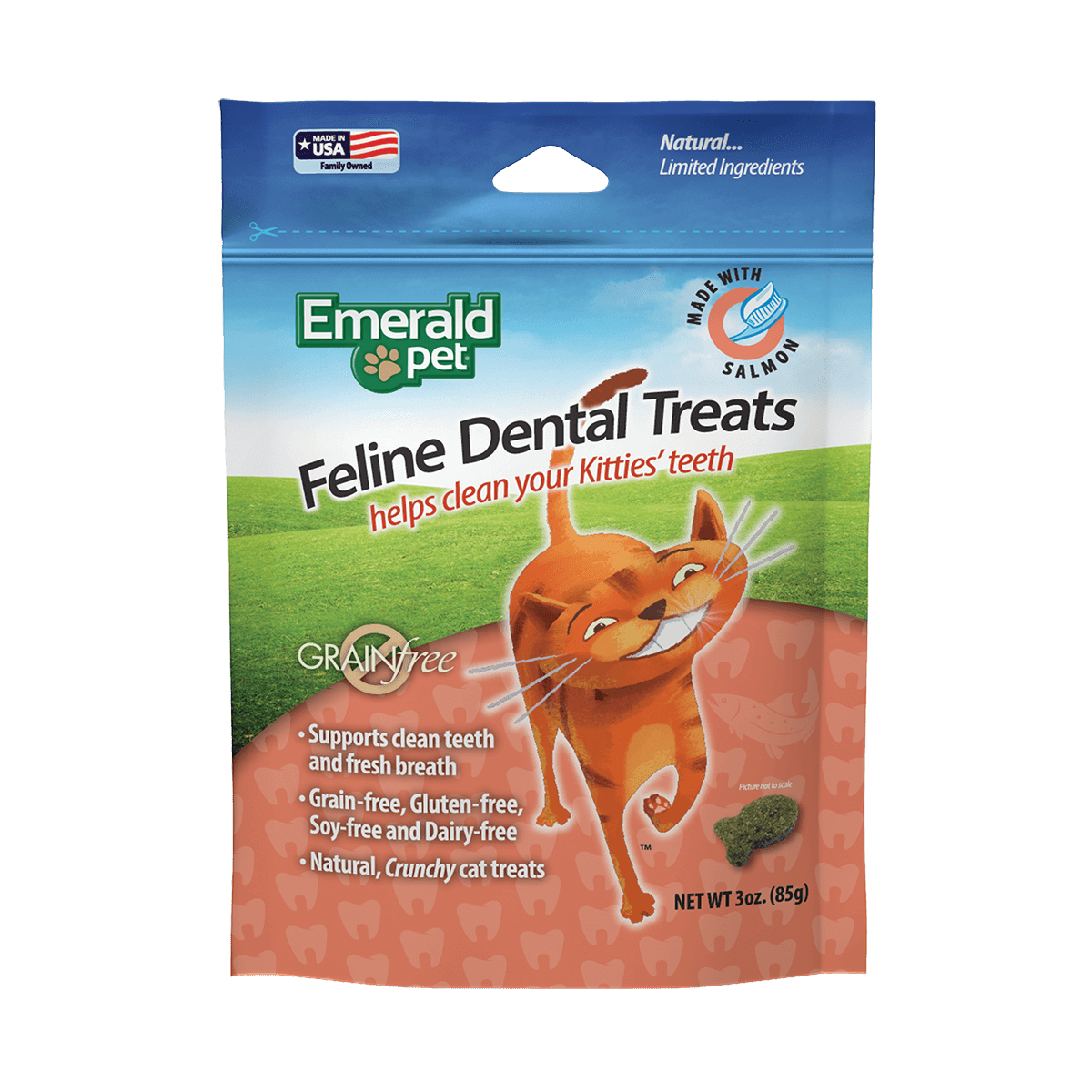 Emerald Pet Feline Dental Cat Treats Salmon 1ea/3 oz - Pets Perfect