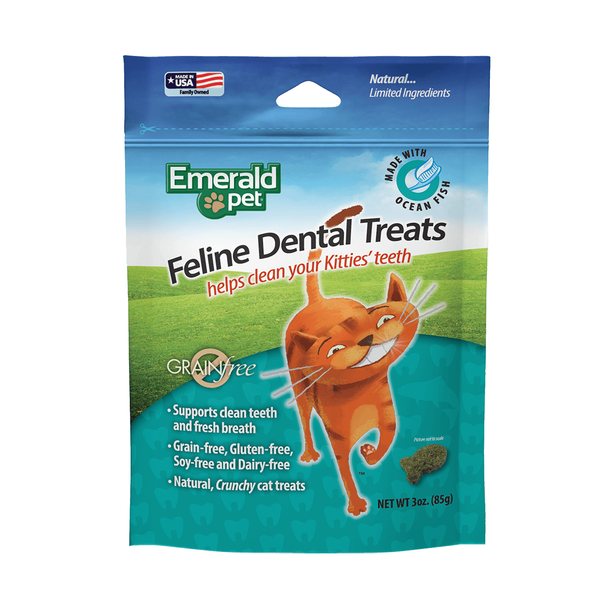 Emerald Pet Feline Dental Cat Treats Ocean Fish 1ea/3 oz - Pets Perfect
