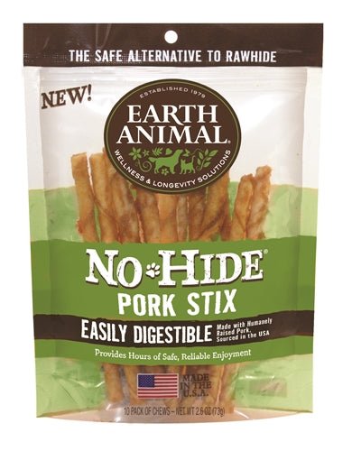 Earth Animal No Hide Pork Stix 10 Pk - Pets Perfect