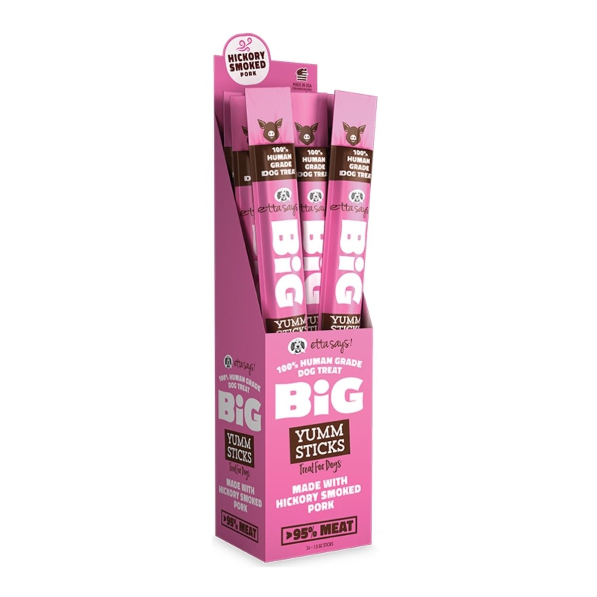 Etta Says Dog Grain Free Yum Stick Big Pork (Case of 24) - Pets Perfect