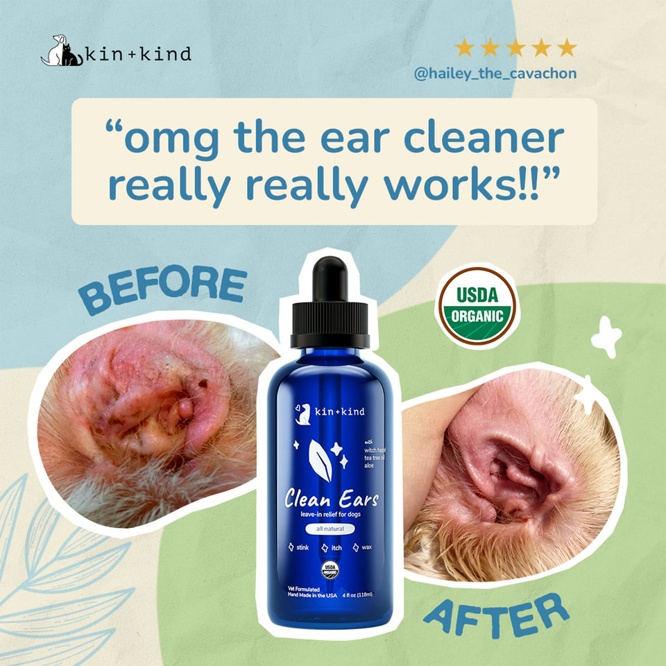 Kin+Kind Clean Ears 4 oz Organic Dog Ear Cleaner