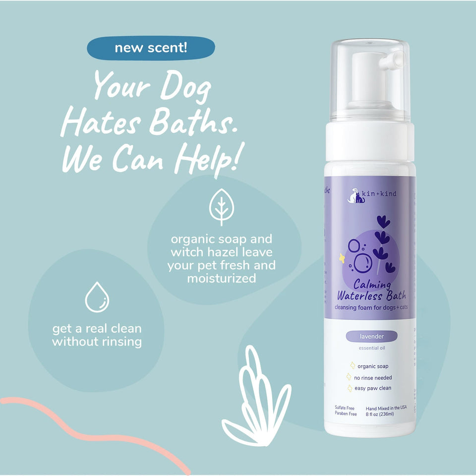 Kin+Kind Calming Lavender 8 oz. Natural Waterless Bath