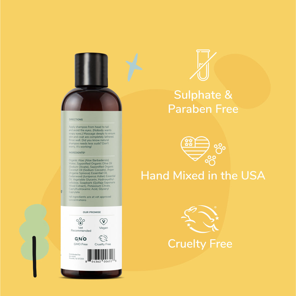Kin+Kind Pet Shampoo Dry Skin+Coat Cedar 12 oz