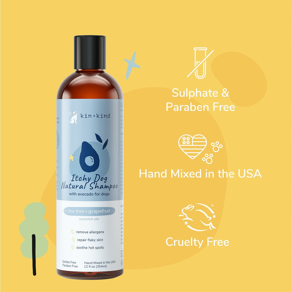 Kin+Kind Pet Shampoo Itchy Dog Tea Tree+Grapefruit 12 oz