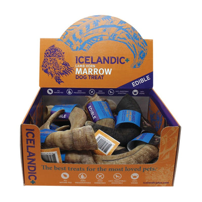 Icelandic Lamb Horn W- Marrow - 36-Piece Display Loose (Sized Approx. 4-5In)