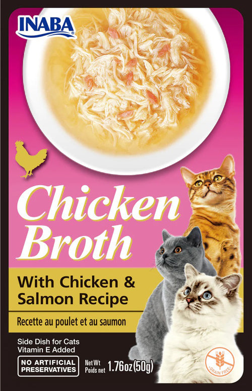 Inaba Cat Broth Chicken Salmon 1.76 oz. (6 ct)
