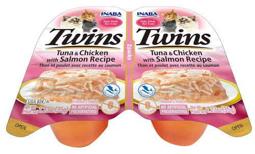 Inaba Cat Twin Cups Tuna Chicken Salmon 6 ct/2.46 oz