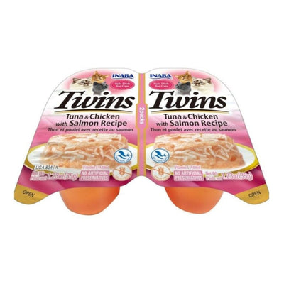 Inaba Twins Cat Food Topper, Tuna, Chicken and Salmon in Gelée, 2 ct