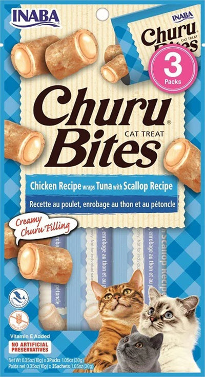 Inaba Churu Bites Chicken Wrap with Tuna & Scallop Filling Cat Treats
