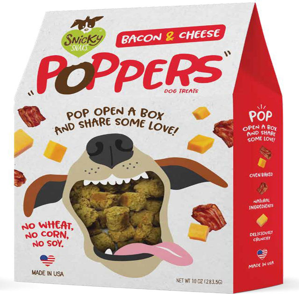 Snicky Snaks Bacon and Cheese Poppers Dog Treats 10 oz