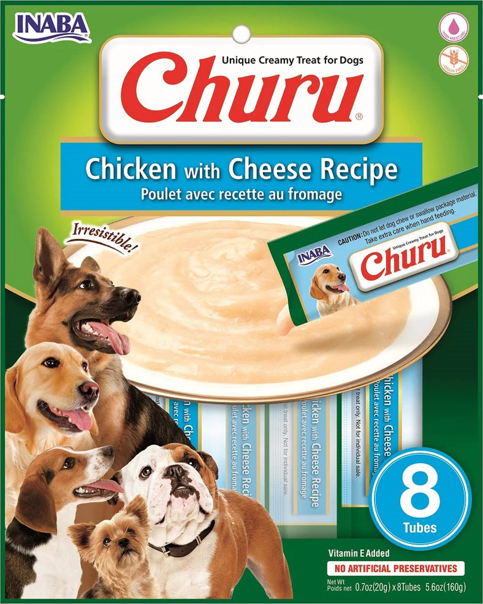 Inaba Dog Churu Chicken Cheese, 5.6 oz (6 ct)