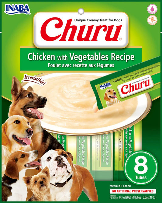 Inaba Dog Churu Chicken Veg 5.6oz. (6 Count)