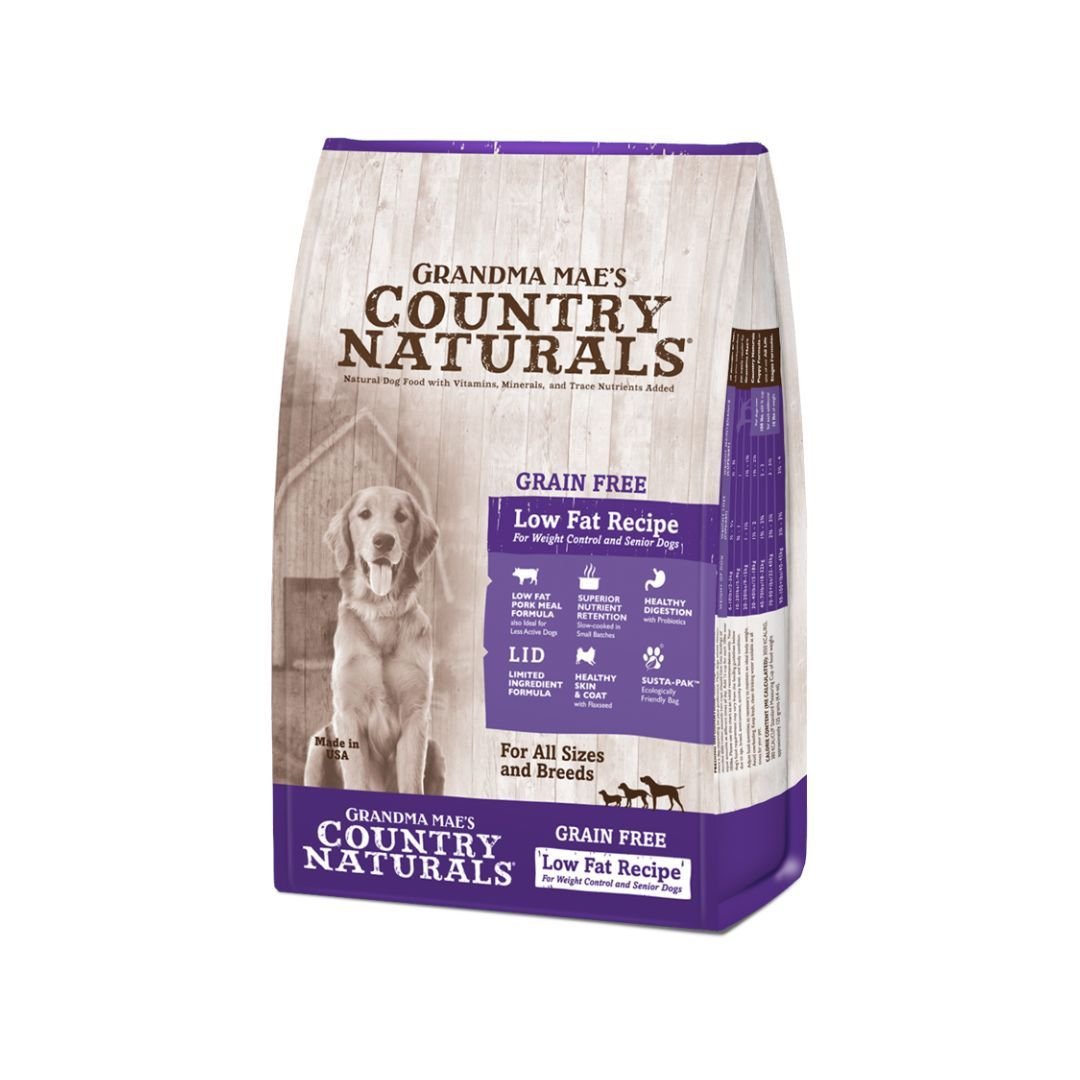 Grandma Mae's Grain - Free Low Fat Pork Dog Food for Weight Control & Seniors 23lb - Pets Perfect