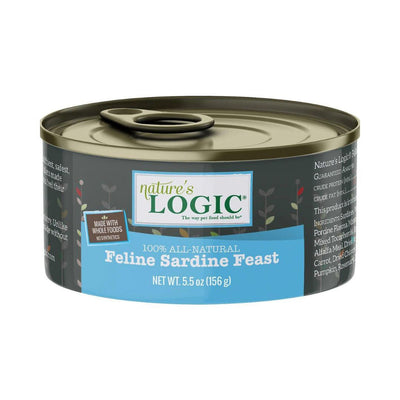 Nature's Logic Feline Sardine Feast Grain-Free Wet Cat Food, 5.5 oz each, Case of 24