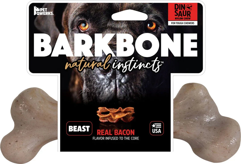 Pet Qwerks Dinosaur Barkbone Bacon Beast