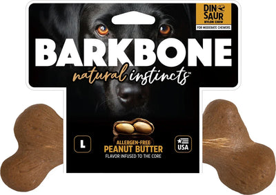 Pet Qwerks Dinosaur Barkbone Peanut Butter Large