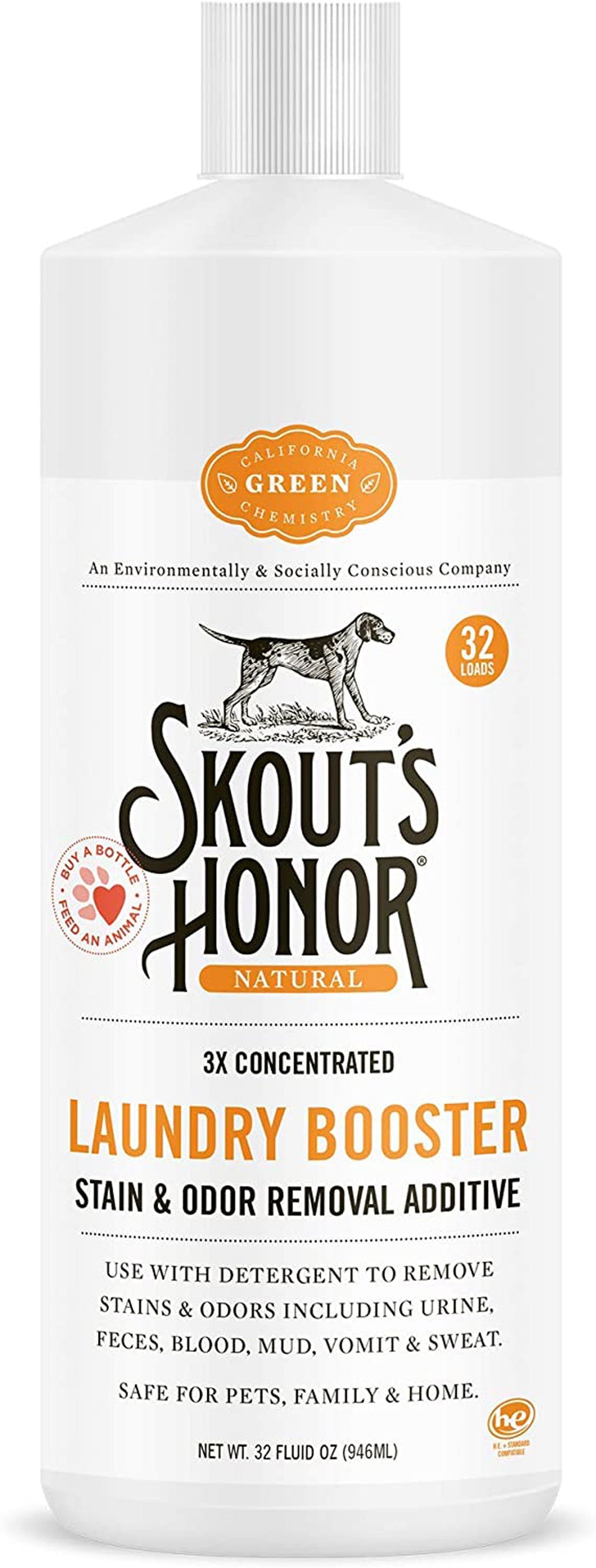 Skouts Honor Dog Laundry Boost Stain and Odor 32 oz