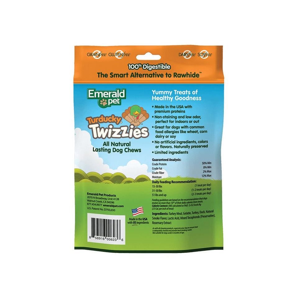 Emerald Pet Turducky Twizzies Dog Treat Turducky 6 in, 6 ct, 8 oz, view 2