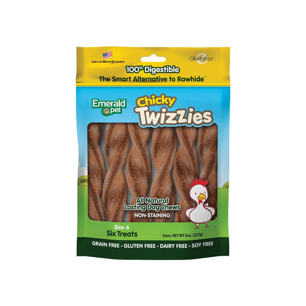 Emerald Pet Chicky Twizzies Dog Treat Chicken 1ea/6 in, 6 pk, 8 oz - Pets Perfect