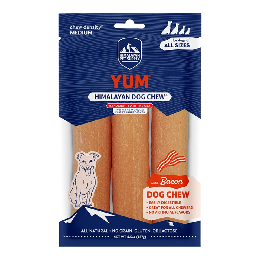Himalayan Yaky Yum - Long-Lasting Bacon Cheese Dog Chew, 4.5 oz Bag