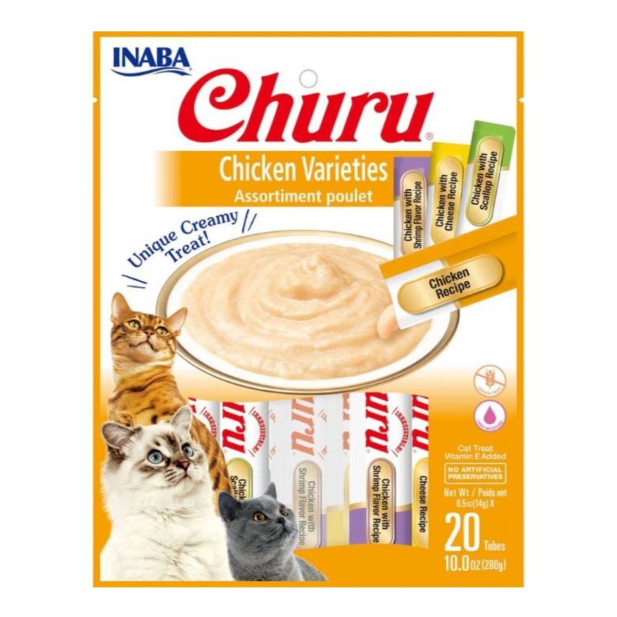 Inaba Cat Churu Chicken 20Ct/5Z Variety Bag - Pets Perfect