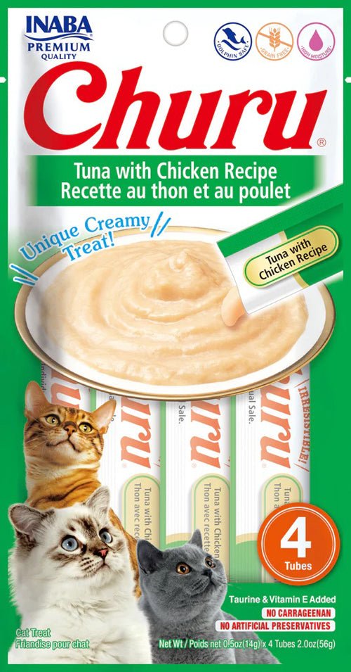 Inaba Cat Churu Puree Tuna Chicken 0.52Oz/6Ct - Pets Perfect