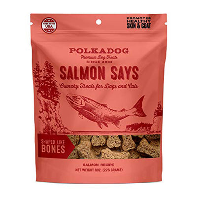 Polka Dog - Salmon Says Bone Shaped - 8 oz