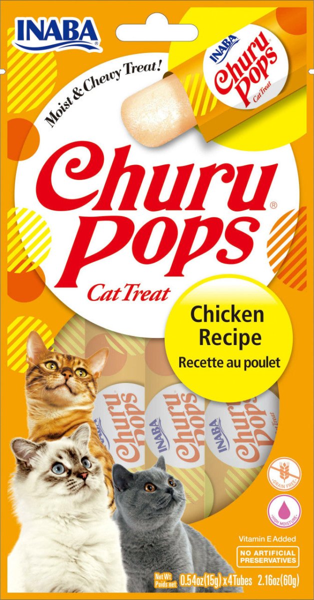 Inaba Churu Pops Cat Treats Chicken .54oz. - 4 Pk (Case of 6) - Pets Perfect