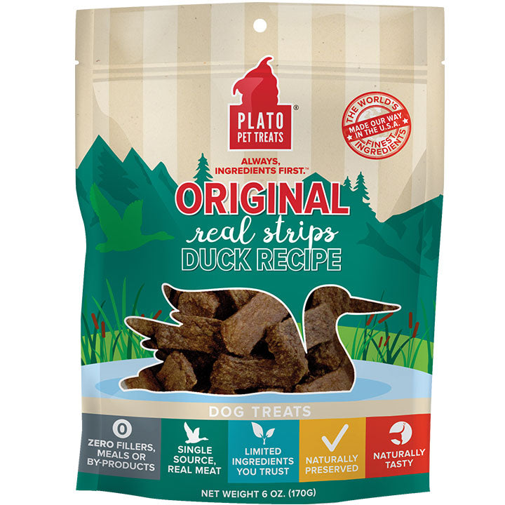 Plato Dog Treats Natural Duck Strips 6 oz