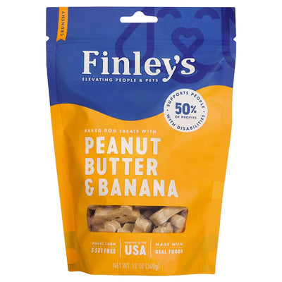 Finleys Dog Crunchy Biscuits Peanut Butter And Banana, 12 oz
