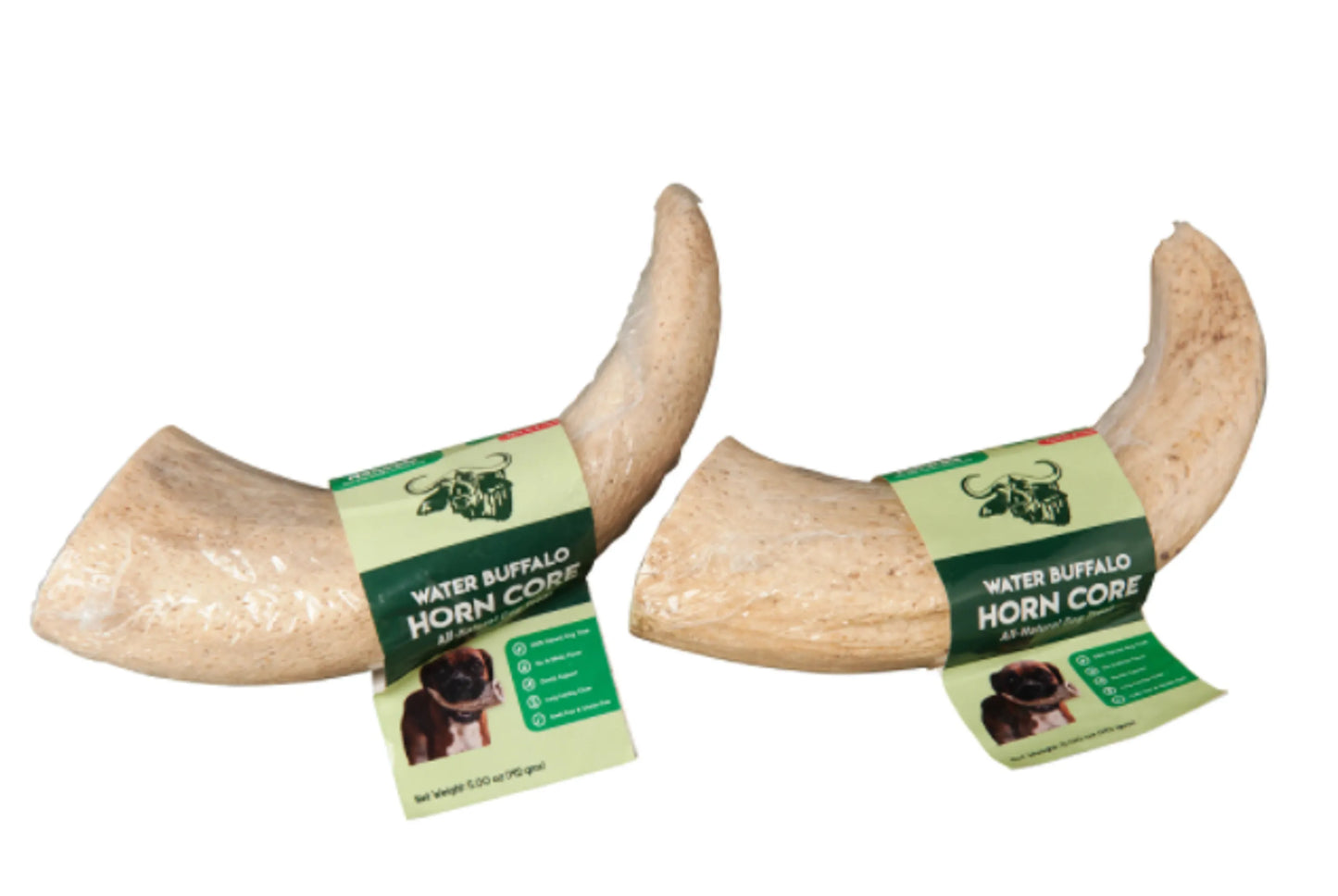 WATER BUFFALO HORN CORE - Horn Inner Part - 100% Natural, High Protein, Long - Lasting, Grain - Free, Gluten - Free, Low - Fat, Dog Dental Treats & Chews - 2 COUNT - 10 oz - Pets Perfect