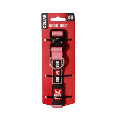 Boss Dog Tactical Adjustable Dog Collar Pink, X-Small, 11-14 in