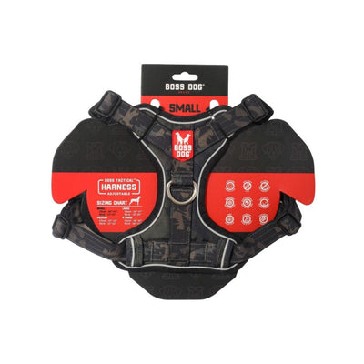 Boss Dog Tactical Dog Harness Black Camo, Small
