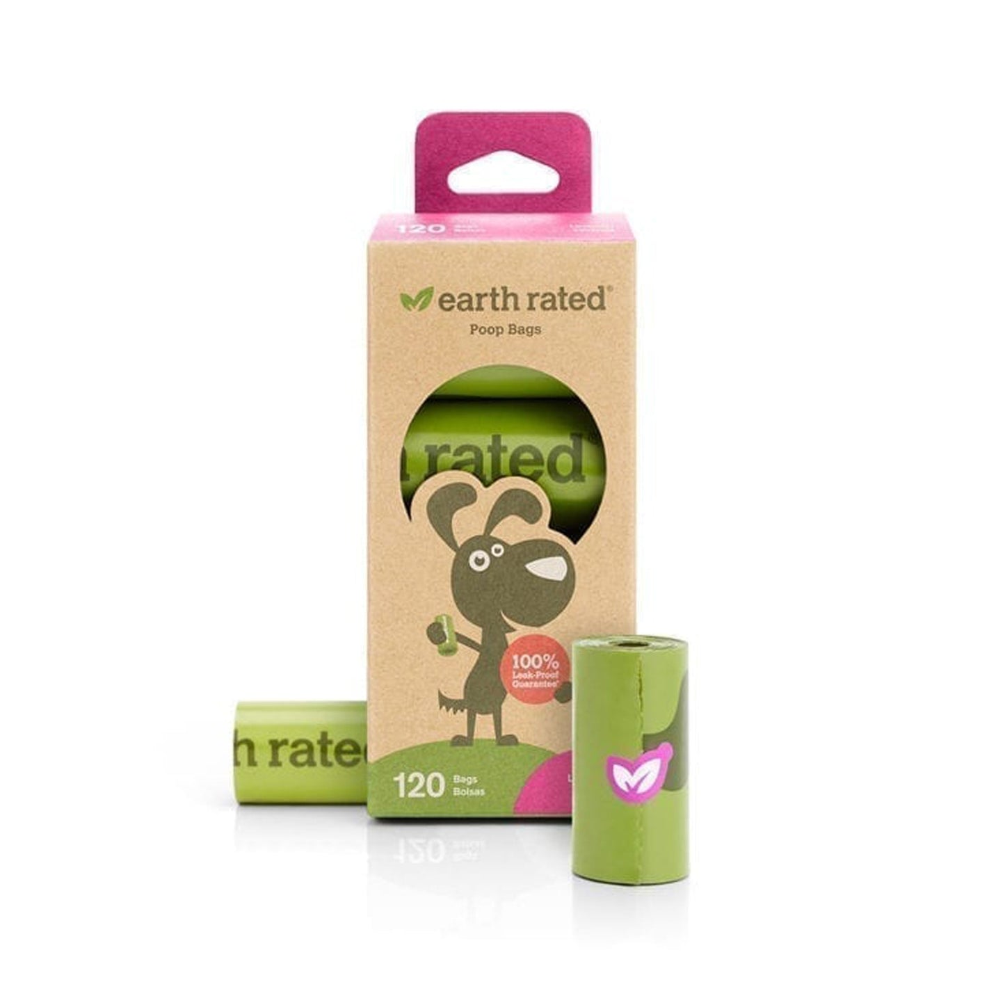 Earth Rated Poop Bag Dog Lavendar 8 Roll Box - Pets Perfect