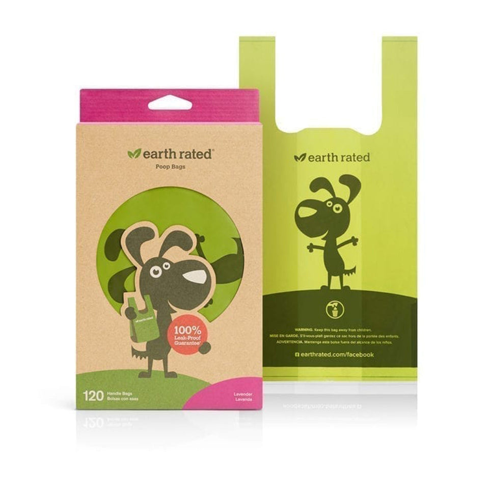 Earth Rated Poop Bag Dog Lavendar With Handle, 120 ct