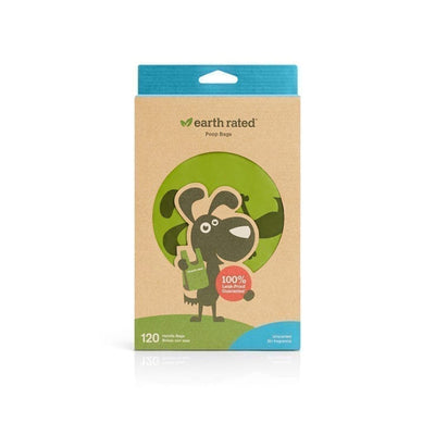 Earth Rated Dog Poop Bags Unscented With Handle, 120 ct