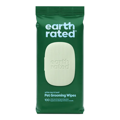 Earth Rated Dog Grooming Wipes White Tea & Basil 100 ct