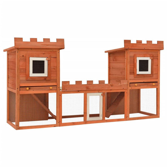 vidaXL Outdoor Large Rabbit Hutch House Pet Cage Double House.