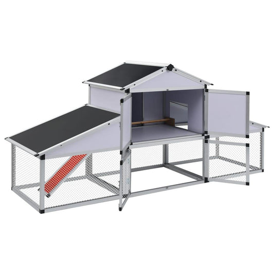 vidaXL Chicken Coop with Runs and Nest Box Aluminum.